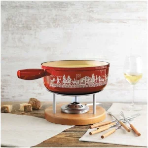 Kuhn Rikon Käsefondue Set Induktion Gusseisen Rot Alpweide 24cm 6