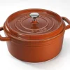 Staub Cocotte Rund Aus Gusseisen In Zimt 26, 24 Cm / 12 Cm/ 5,2 Liter 17