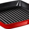 Staub Grillpfanne Mit Seitengriffen Quadratisch In Kirschrot 14